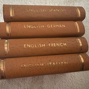 VINTAGE BURGESS BOWES MIDGIT TRANSLATION DICTIONARIES 4 MINI BOOKS.